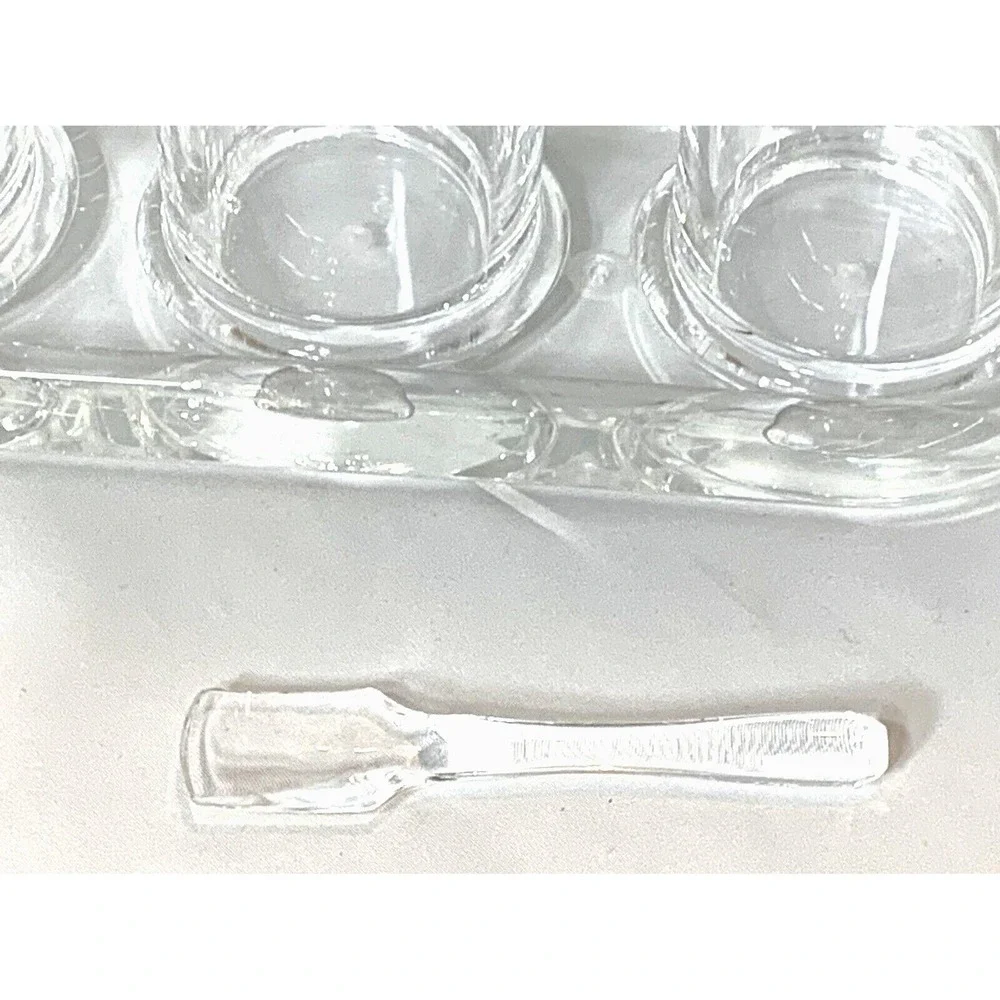 Clear Acrylic‎ Condiment Sauce Jars Serveware Party Buffet VNTG Missing 1 spoon